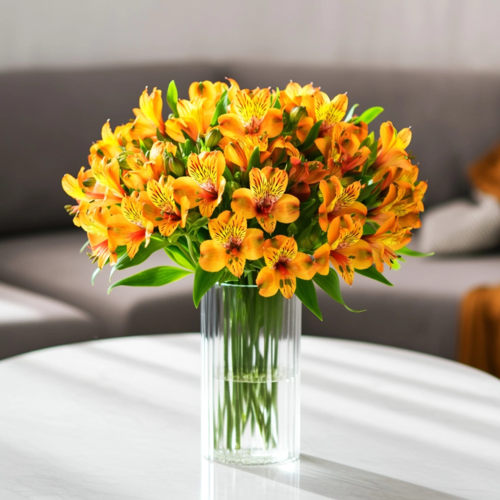 Alstro Sol (Alstroemérias amarelas no vaso) + Vaso